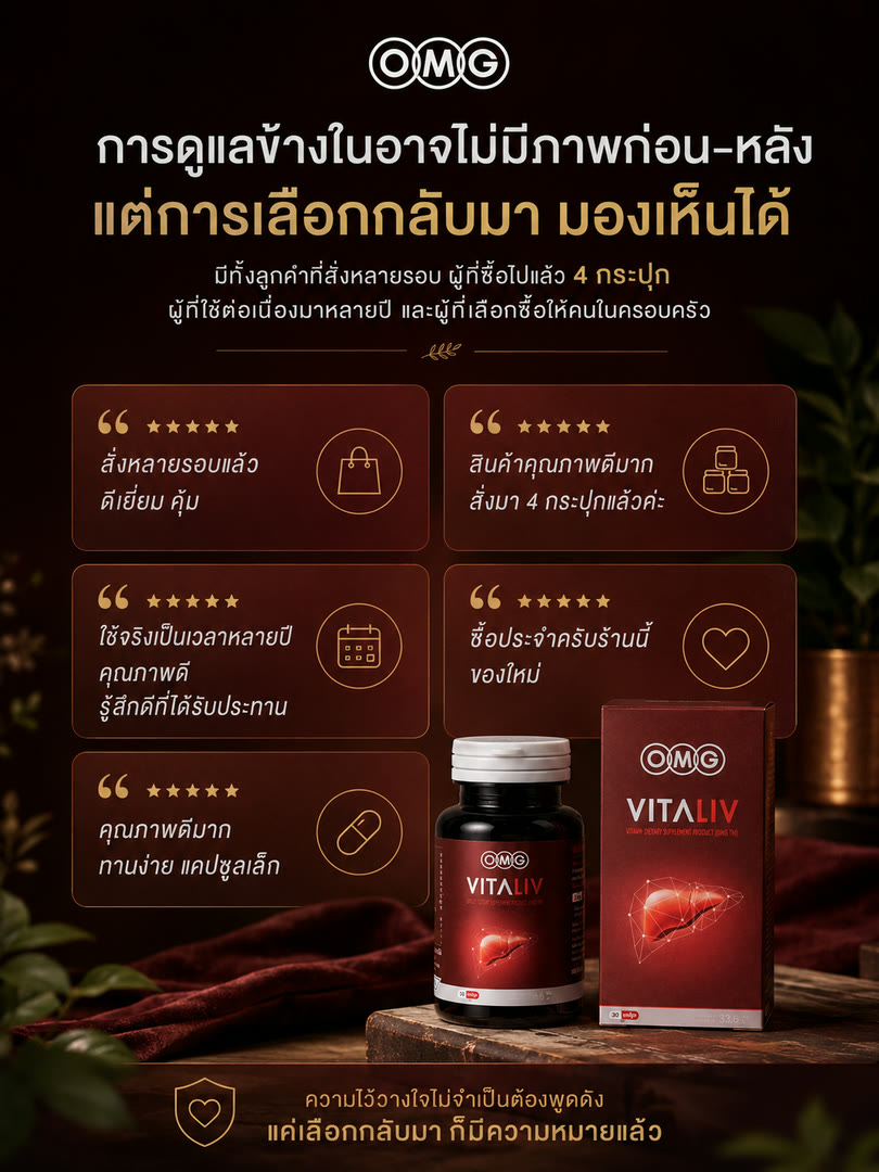 วิธีรับประทาน Vitaliv 1–2 แคปซูลต่อวันพร้อมอาหาร